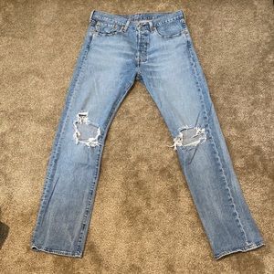 Levi’s 501 distressed jeans